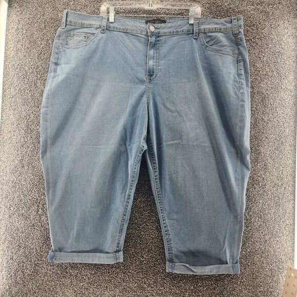Venezie 28 women's plus lightwash capri denim jeans - Picture 1 of 9